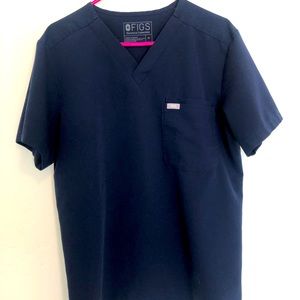Dark blue Fig scrub top. Size medium.